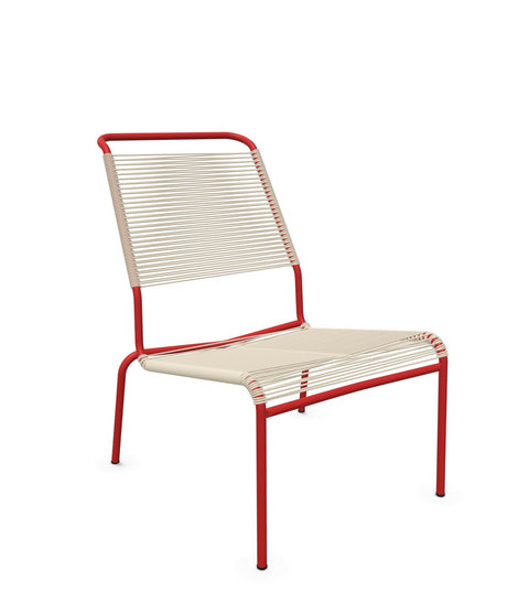 Schaffner Säntis Chaise basse Haut dossier Spaghetti Sable Pastel 15 Rouge 30 