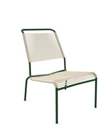 Schaffner Säntis Chaise basse Haut dossier Spaghetti Sable Pastel 15 Vert Sapin 66 