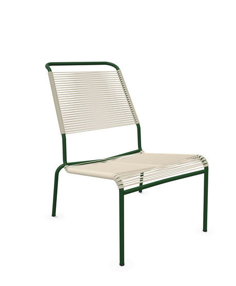 Schaffner Säntis Chaise basse Haut dossier Spaghetti Sable Pastel 15 Vert Sapin 66 
