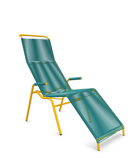 Schaffner Säntis Chaise longue Relax Spaghetti Bleu Kali 56 Jaune 11 