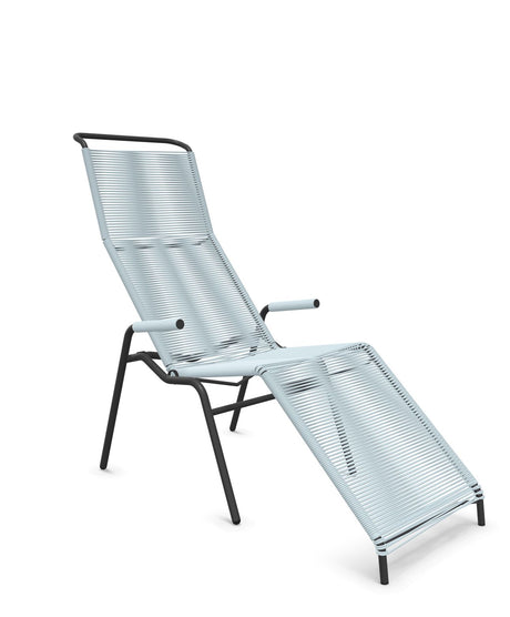 Schaffner Säntis Chaise longue Relax Spaghetti Bleu Pastel 51 Anthracite 77 