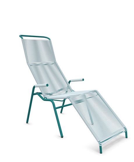 Schaffner Säntis Chaise longue Relax Spaghetti Bleu Pastel 51 Bleu Kali 56 