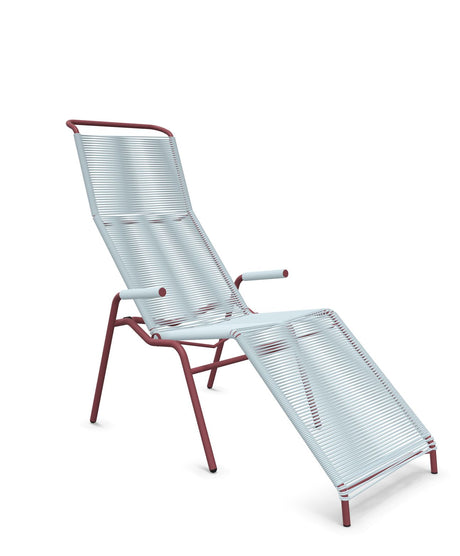 Schaffner Säntis Chaise longue Relax Spaghetti Bleu Pastel 51 Bordeaux 38 