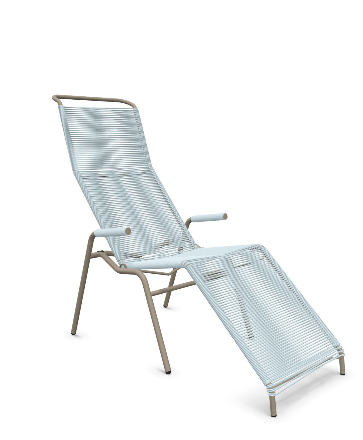 Schaffner Säntis Chaise longue Relax Spaghetti Bleu Pastel 51 Champagne 85 