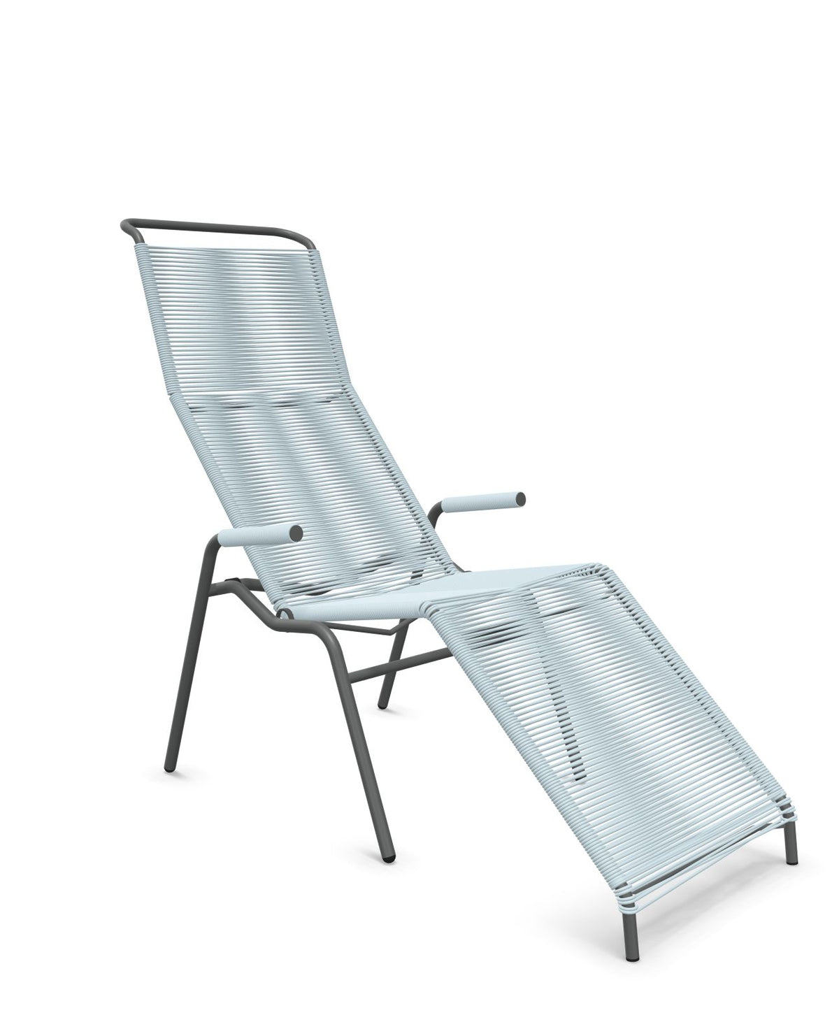 Schaffner Säntis Chaise longue Relax Spaghetti Bleu Pastel 51 Graphite 73 