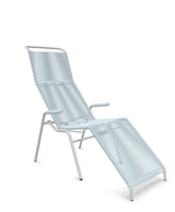 Schaffner Säntis Chaise longue Relax Spaghetti Bleu Pastel 51 Gris Argent 78 
