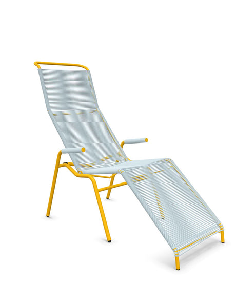 Schaffner Säntis Chaise longue Relax Spaghetti Bleu Pastel 51 Jaune 11 