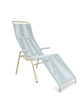 Schaffner Säntis Chaise longue Relax Spaghetti Bleu Pastel 51 Marron Pastel 83 