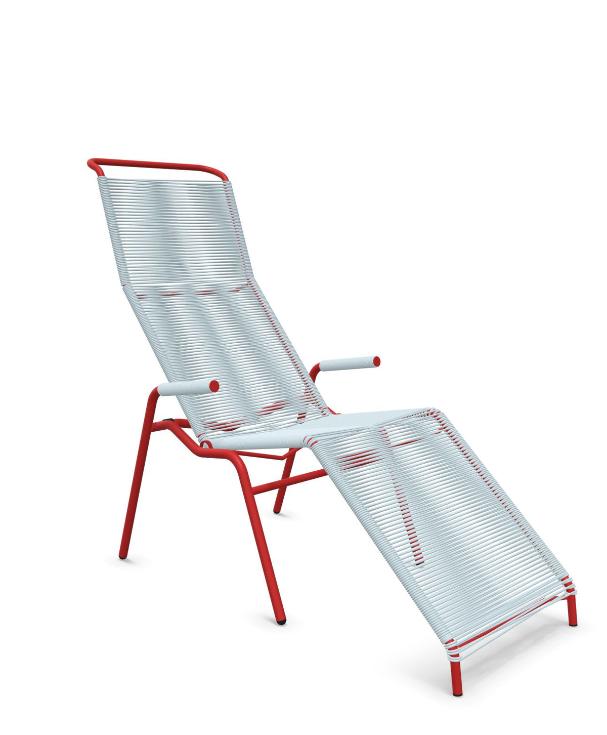 Schaffner Säntis Chaise longue Relax Spaghetti Bleu Pastel 51 Rouge 30 