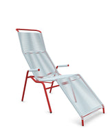 Schaffner Säntis Chaise longue Relax Spaghetti Bleu Pastel 51 Rouge 30 