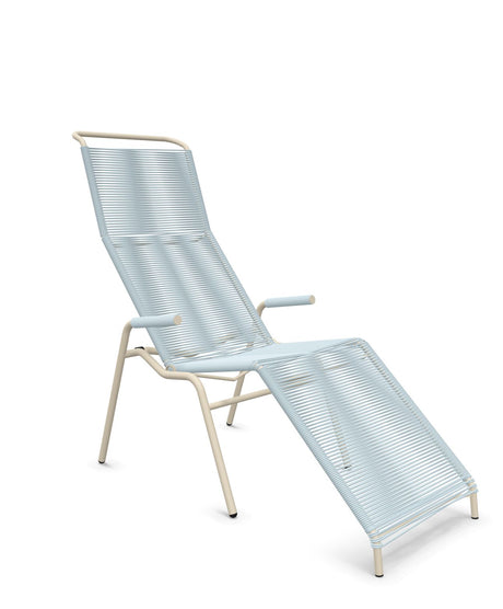 Schaffner Säntis Chaise longue Relax Spaghetti Bleu Pastel 51 Sable Pastel 15 