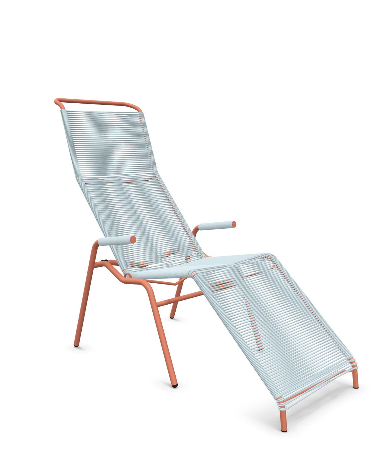 Schaffner Säntis Chaise longue Relax Spaghetti Bleu Pastel 51 Terracotta 84 