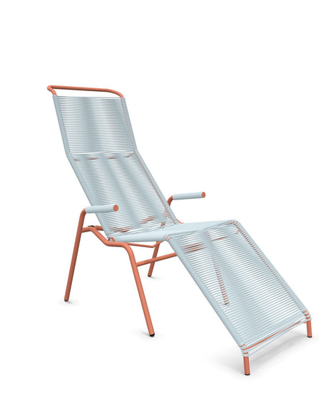 Schaffner Säntis Chaise longue Relax Spaghetti Bleu Pastel 51 Terracotta 84 