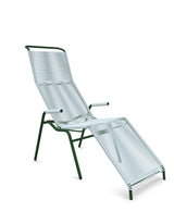 Schaffner Säntis Chaise longue Relax Spaghetti Bleu Pastel 51 Vert Sapin 66 