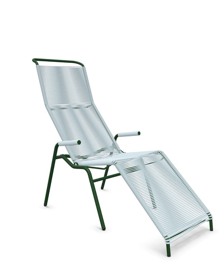 Schaffner Säntis Chaise longue Relax Spaghetti Bleu Pastel 51 Vert Sapin 66 