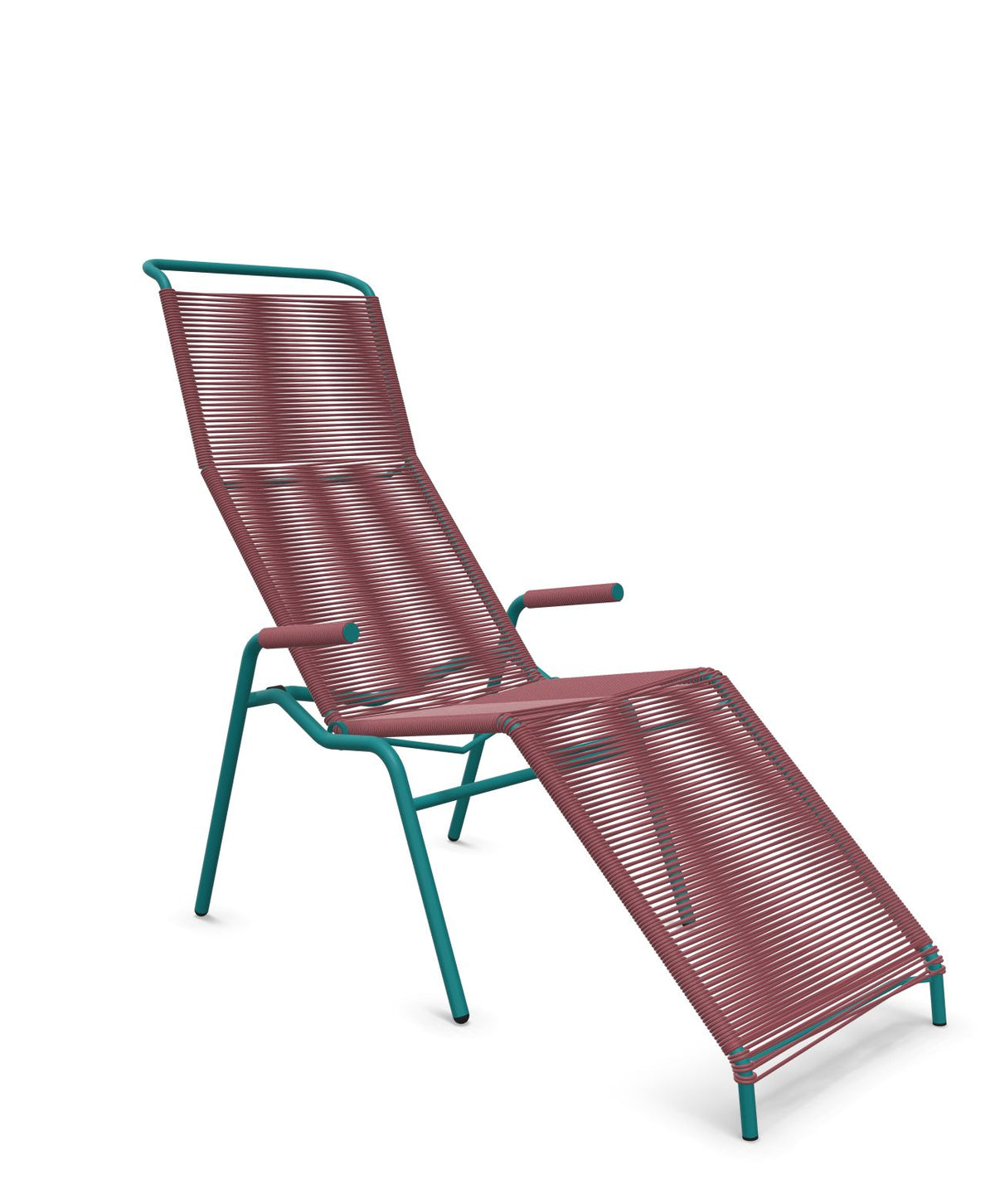 Schaffner Säntis Chaise longue Relax Spaghetti Bordeaux 38 Bleu Kali 56 