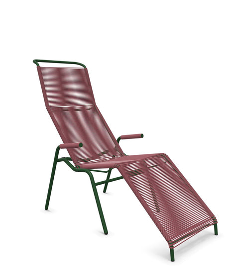 Schaffner Säntis Chaise longue Relax Spaghetti Bordeaux 38 Vert Sapin 66 