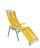 Schaffner Säntis Chaise longue Relax Spaghetti Jaune 11 Bleu Kali 56 