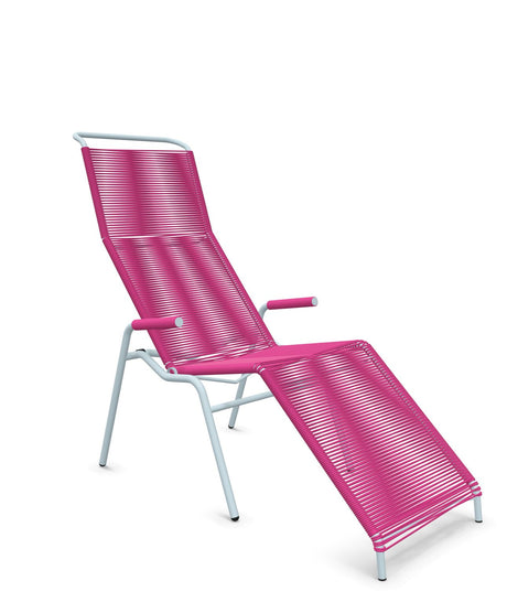 Schaffner Säntis Chaise longue Relax Spaghetti Rose 41 Bleu Pastel 51 