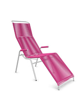 Schaffner Säntis Chaise longue Relax Spaghetti Rose 41 Gris Argent 78 