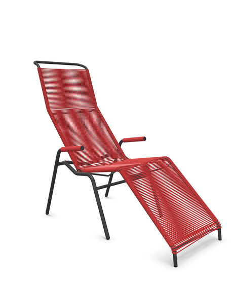 Schaffner Säntis Chaise longue Relax Spaghetti Rouge 30 Anthracite 77 