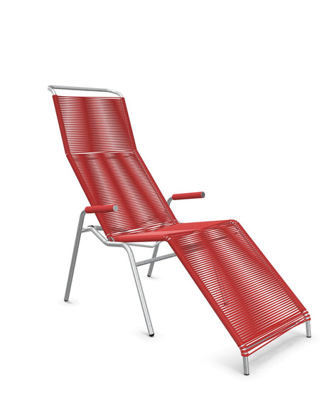 Schaffner Säntis Chaise longue Relax Spaghetti Rouge 30 Galvanisé à chaud 02 