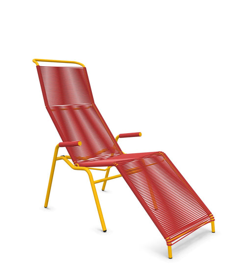 Schaffner Säntis Chaise longue Relax Spaghetti Rouge 30 Jaune 11 