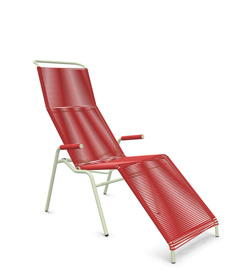 Schaffner Säntis Chaise longue Relax Spaghetti Rouge 30 Vert Pastel 64 