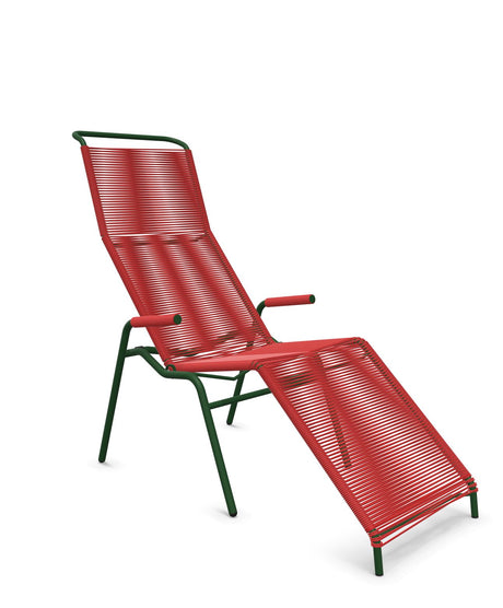 Schaffner Säntis Chaise longue Relax Spaghetti Rouge 30 Vert Sapin 66 