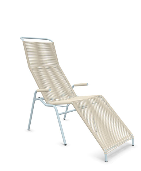 Schaffner Säntis Chaise longue Relax Spaghetti Sable Pastel 15 Bleu Pastel 51 