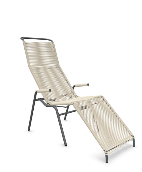 Schaffner Säntis Chaise longue Relax Spaghetti Sable Pastel 15 Graphite 73 