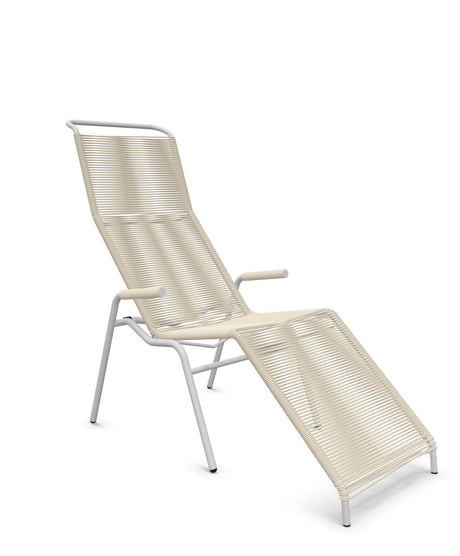Schaffner Säntis Chaise longue Relax Spaghetti Sable Pastel 15 Gris Argent 78 
