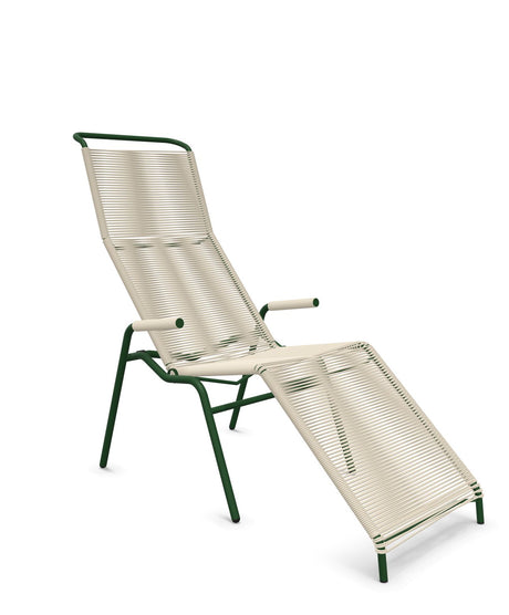 Schaffner Säntis Chaise longue Relax Spaghetti Sable Pastel 15 Vert Sapin 66 