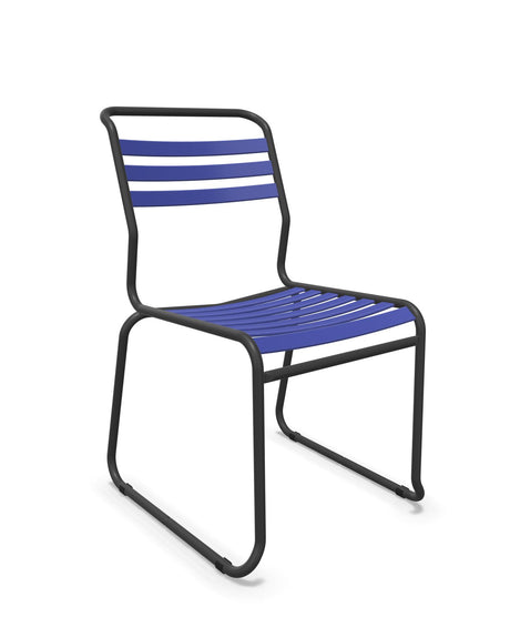 Schaffner Säntis Chaise luge à lattes Bleu 53 Anthracite 77 