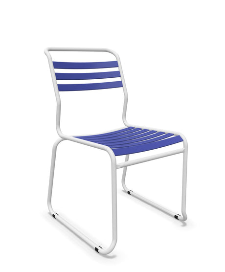 Schaffner Säntis Chaise luge à lattes Bleu 53 Blanc 90 