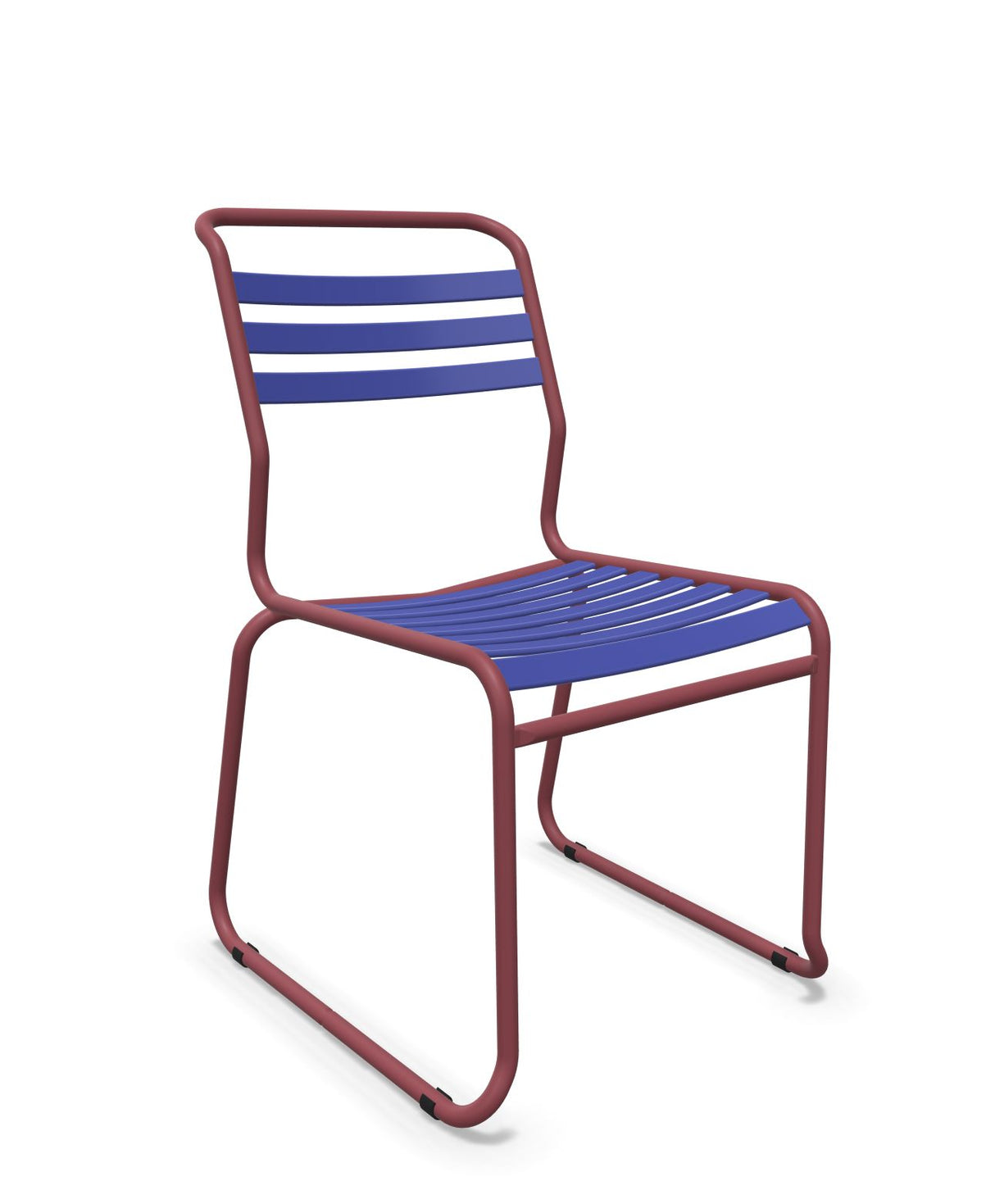 Schaffner Säntis Chaise luge à lattes Bleu 53 Bordeaux 38 