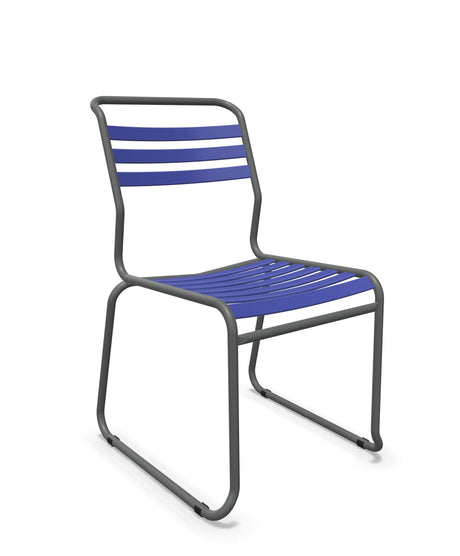 Schaffner Säntis Chaise luge à lattes Bleu 53 Graphite 73 
