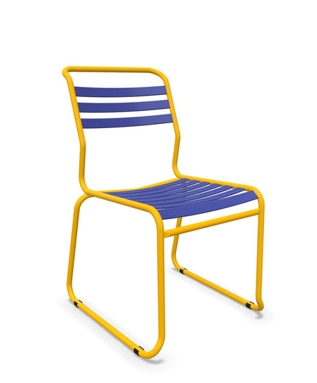 Schaffner Säntis Chaise luge à lattes Bleu 53 Jaune 11 