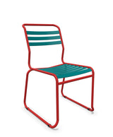Schaffner Säntis Chaise luge à lattes Bleu Kali 56 Rouge 30 