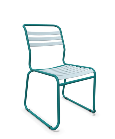 Schaffner Säntis Chaise luge à lattes Bleu Pastel 51 Bleu Kali 56 