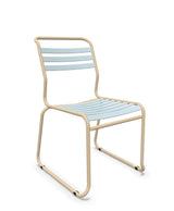Schaffner Säntis Chaise luge à lattes Bleu Pastel 51 Marron Pastel 83 