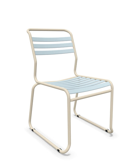 Schaffner Säntis Chaise luge à lattes Bleu Pastel 51 Sable Pastel 15 