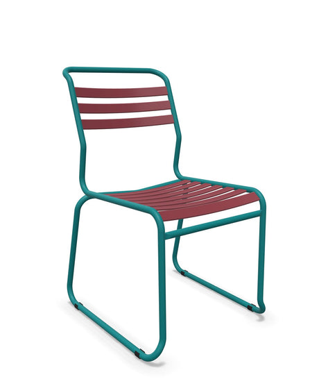 Schaffner Säntis Chaise luge à lattes Bordeaux 38 Bleu Kali 56 