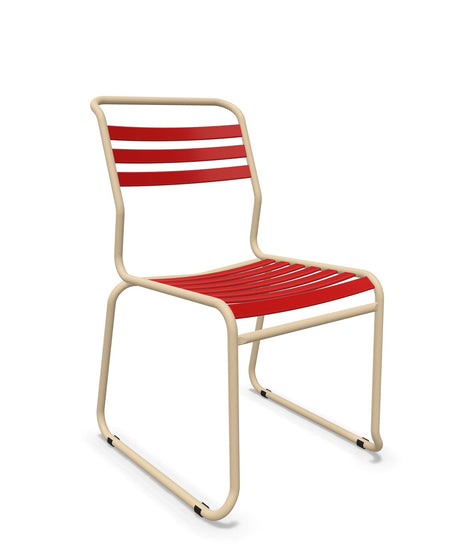 Schaffner Säntis Chaise luge à lattes Rouge 30 Marron Pastel 83 