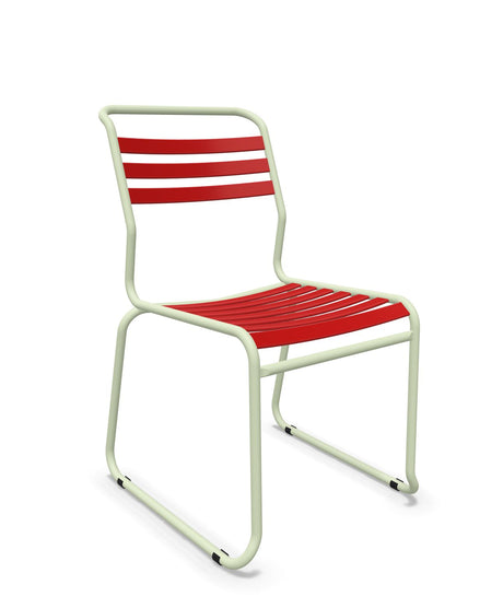Schaffner Säntis Chaise luge à lattes Rouge 30 Vert Pastel 64 