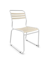 Schaffner Säntis Chaise luge à lattes Sable Pastel 15 Blanc 90 