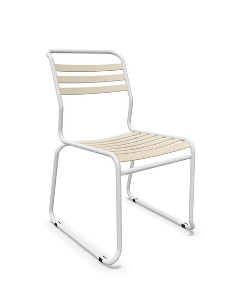 Schaffner Säntis Chaise luge à lattes Sable Pastel 15 Blanc 90 