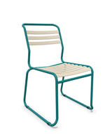 Schaffner Säntis Chaise luge à lattes Sable Pastel 15 Bleu Kali 56 
