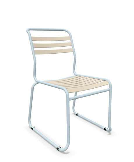 Schaffner Säntis Chaise luge à lattes Sable Pastel 15 Bleu Pastel 51 