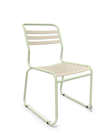 Schaffner Säntis Chaise luge à lattes Sable Pastel 15 Vert Pastel 64 
